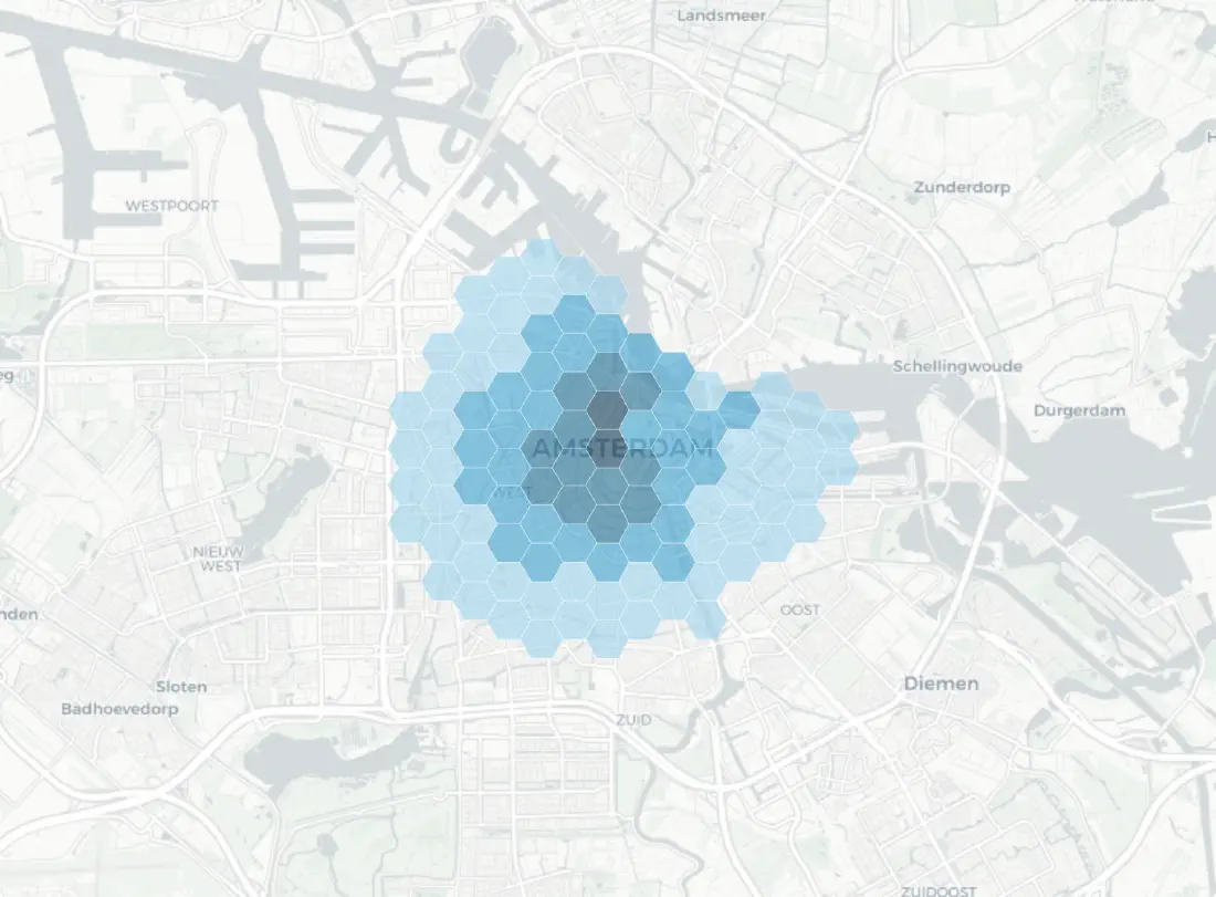 Illustrative sample: map of the Singel catchment in Amsterdam